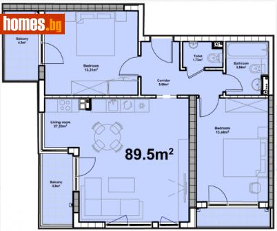 Тристаен, 106m² - Апартамент за продажба - 109545996