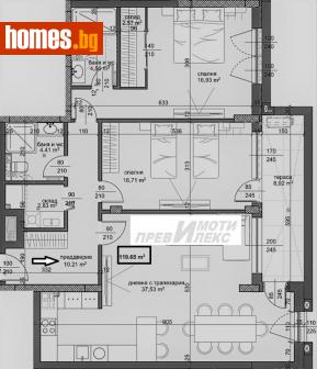 Тристаен, 143m² - Апартамент за продажба - 109567632
