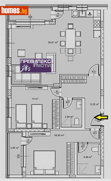 Тристаен, 127m² - Жк Южен, Пловдив - Апартамент за продажба - Превилекс имоти ЕООД - 109567949