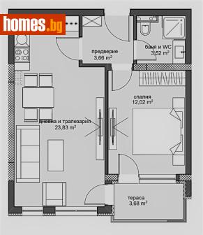 Двустаен, 65m² - Апартамент за продажба - 109567982