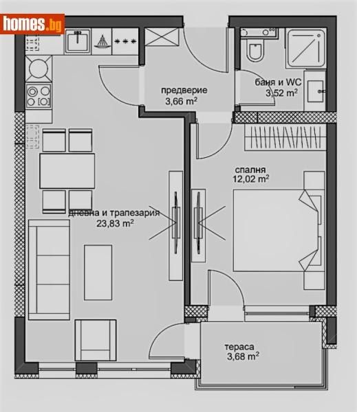 Двустаен, 65m² - Жк. Христо Смирненски, Пловдив - Апартамент за продажба - Превилекс имоти ЕООД - 109567982