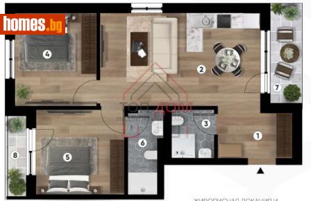 Тристаен, 80m² - Апартамент за продажба - 109594462