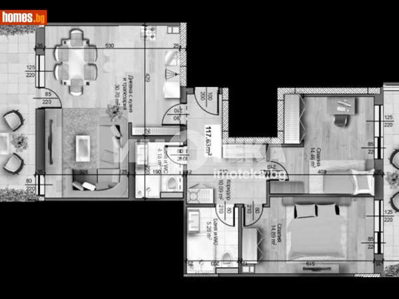 Тристаен, 117m² - Жк. Христо Смирненски, Пловдив - Апартамент за продажба - ИМОТЕКА АД - 109644651