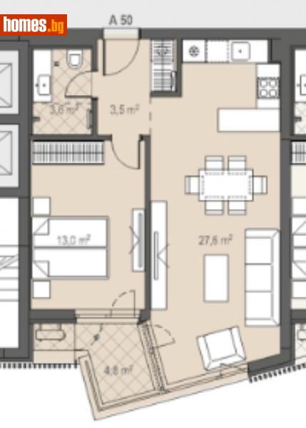 Двустаен, 70m² - Кв. Манастирски Ливади, София - Апартамент за продажба - К - КОНСУЛТ  - 109712216