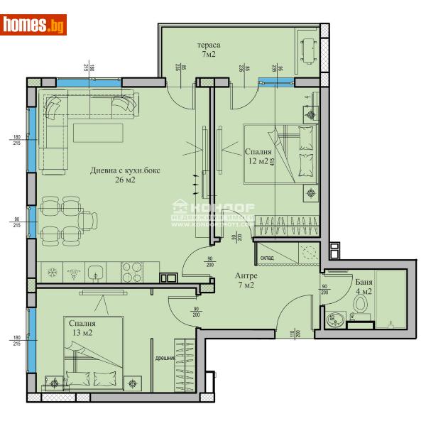Двустаен, 100m² - Жк. Христо Ботев, Пловдив - Апартамент за продажба - КОНДОР НЕДВИЖИМИ ИМОТИ - 109864062