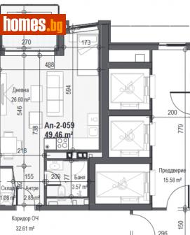 Двустаен, 58m² - Апартамент за продажба - 109864388