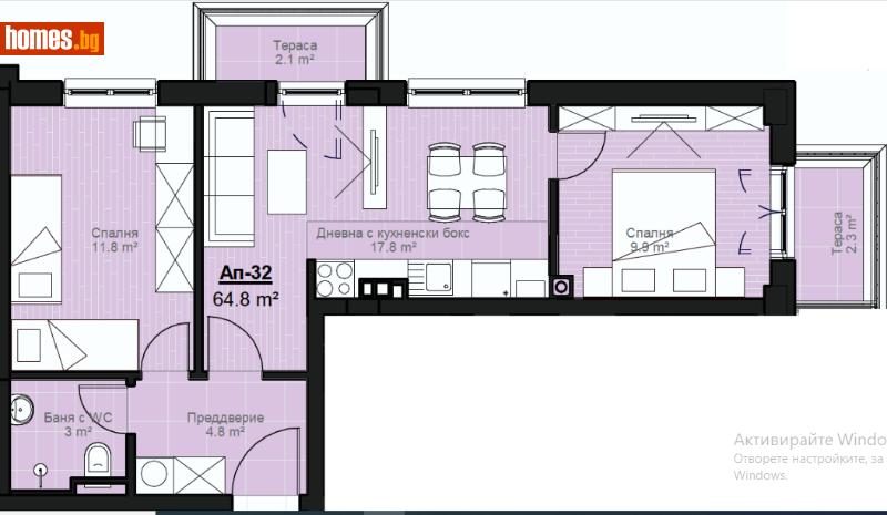 Тристаен, 74m² - Кв. Малинова Долина, София - Апартамент за продажба - Musalla - 109895169