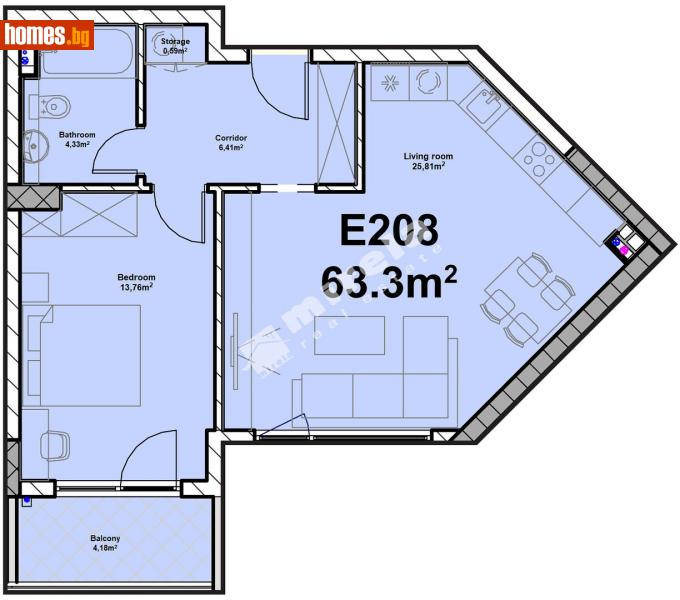 Двустаен, 77m² - Жк. Полигона, София - Апартамент за продажба - МИРЕЛА - 110102041