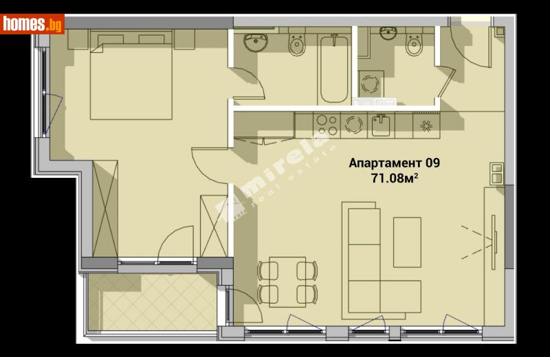 Двустаен, 83m² - Жк. Полигона, София - Апартамент за продажба - МИРЕЛА - 110102133