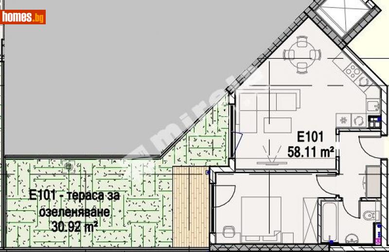Двустаен, 71m² - Жк. Полигона, София - Апартамент за продажба - МИРЕЛА - 110102279