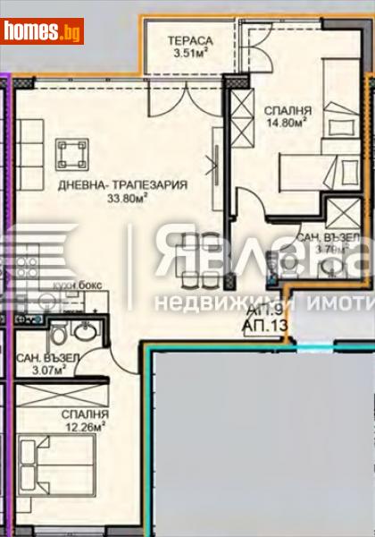 Тристаен, 99m² - Жк. Обеля 2, София - Апартамент за продажба - ЯВЛЕНА - 110143653