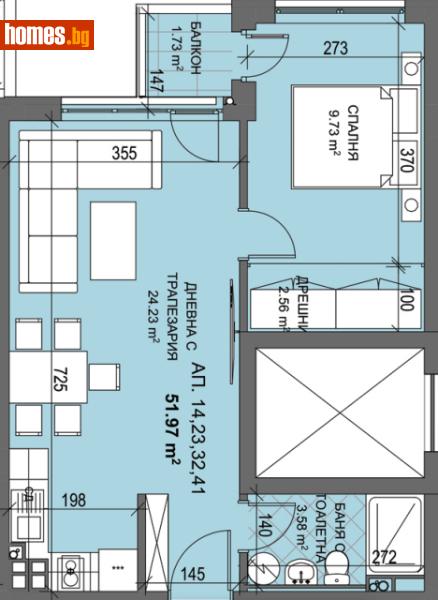 Двустаен, 63m² - Кв. Самара 3, Стара Загора - Апартамент за продажба - МАРКЕТ ИМОТИ - 110145903