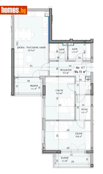 Тристаен, 123m² - Кв. Малинова Долина, София - Апартамент за продажба - Musalla - 110182360