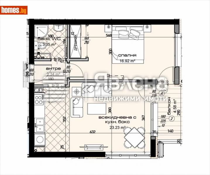 Двустаен, 73m² - Жк. Младост, Варна - Апартамент за продажба - ЯВЛЕНА - 110267331