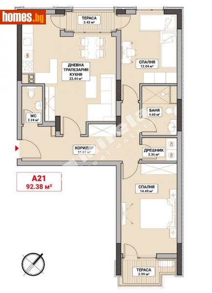 Тристаен, 111m² - София, София - град - Апартамент за продажба - МИРЕЛА - 110282329