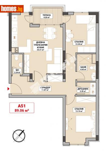 Тристаен, 107m² - София, София - град - Апартамент за продажба - МИРЕЛА - 110282435