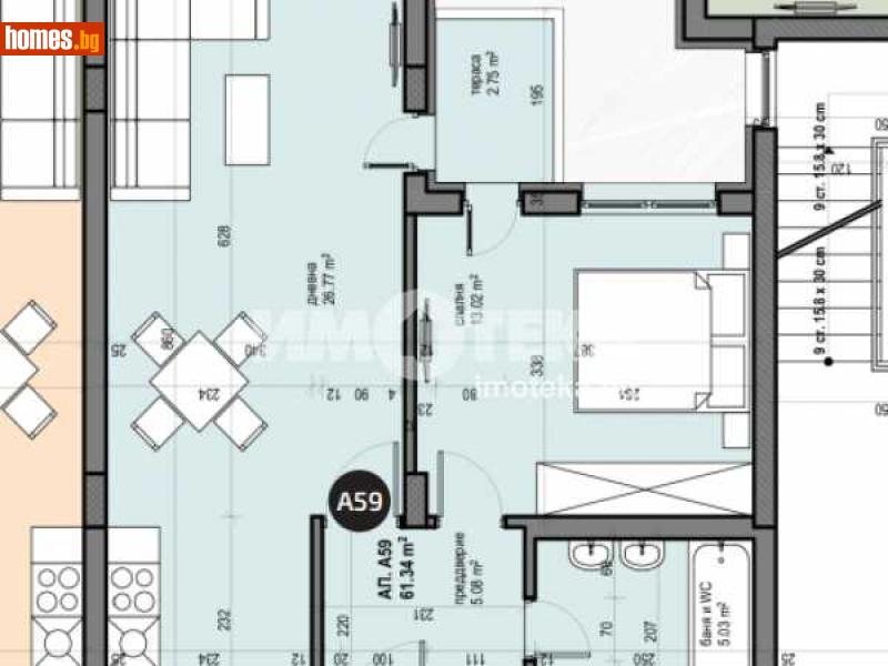 Двустаен, 72m² - Жк. Люлин 5, София - Апартамент за продажба - ИМОТЕКА АД - 110300139