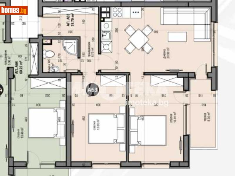 Тристаен, 87m² - Жк. Люлин 5, София - Апартамент за продажба - ИМОТЕКА АД - 110300153