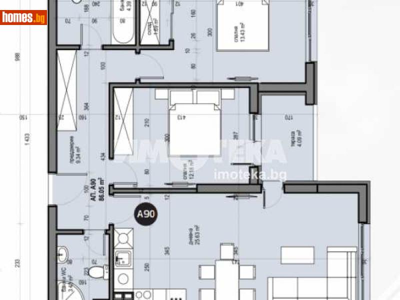 Тристаен, 100m² - Жк. Люлин 5, София - Апартамент за продажба - ИМОТЕКА АД - 110300272