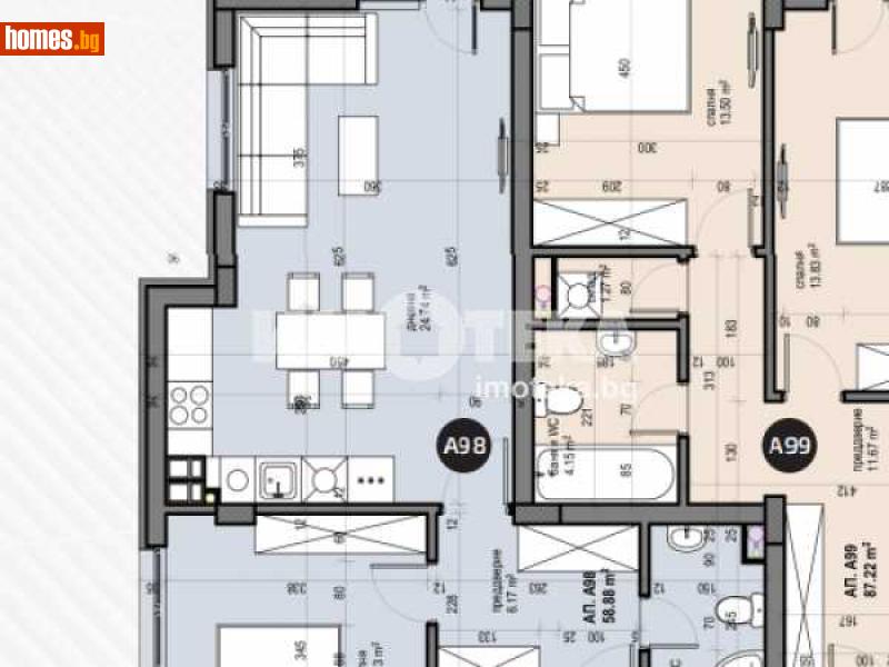 Двустаен, 69m² - Жк. Люлин 5, София - Апартамент за продажба - ИМОТЕКА АД - 110300321