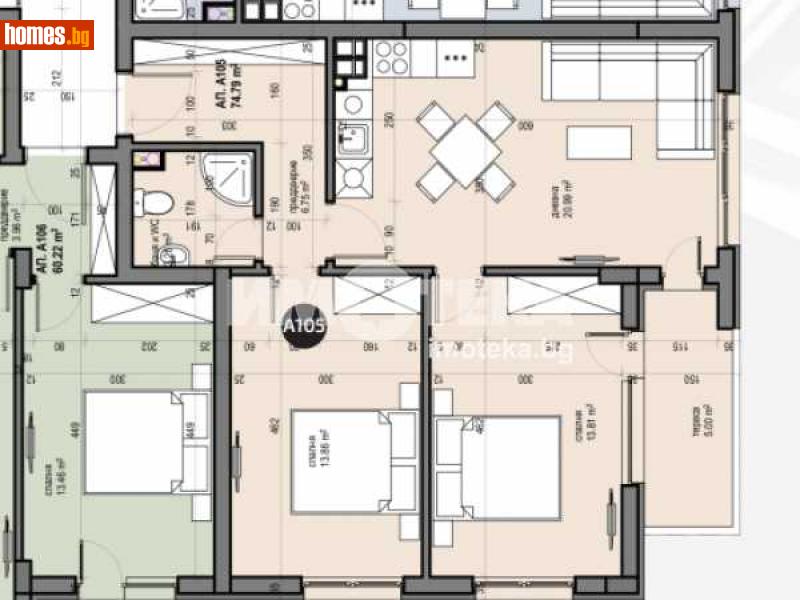 Тристаен, 87m² - Жк. Люлин 5, София - Апартамент за продажба - ИМОТЕКА АД - 110300370