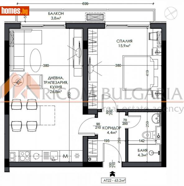 Двустаен, 74m² - Кв. Виница, Варна - Апартамент за продажба - РИКОМ БЪЛГАРИЯ ЕООД - 110362908