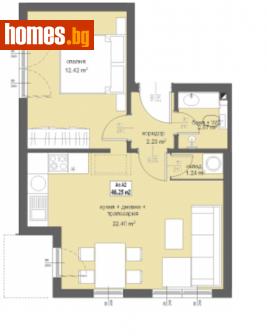 Двустаен, 57m² - Апартамент за продажба - 110393487