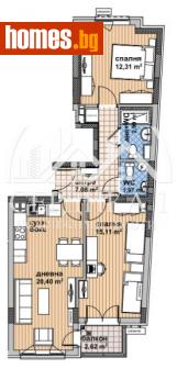 Тристаен, 45m² - Апартамент за продажба - 110491097