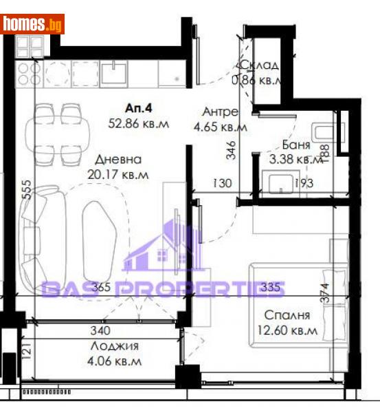 Двустаен, 68m² - Жк. Овча Купел 2, София - Апартамент за продажба - BasProperties - 110498608