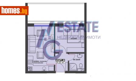 Двустаен, 51m² - Апартамент за продажба - 110501252