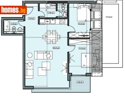 Тристаен, 104m² - Апартамент за продажба - 110531341