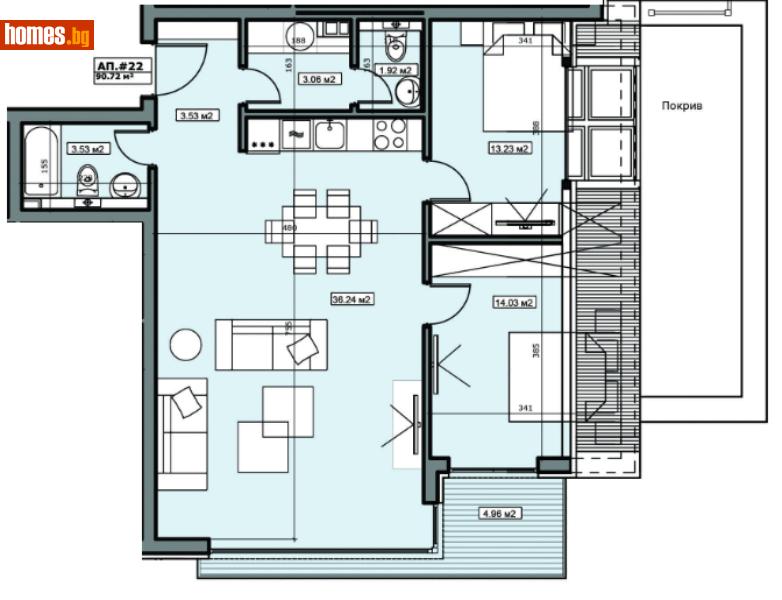 Тристаен, 104m² - Кв. Симеоново, София - Апартамент за продажба - Титан Пропъртис - 110531341