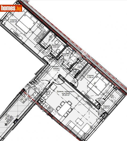 Тристаен, 99m² - София, София - град - Апартамент за продажба - МИРЕЛА - 110547520