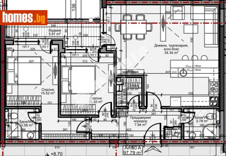 Тристаен, 114m² - Апартамент за продажба - 110547670