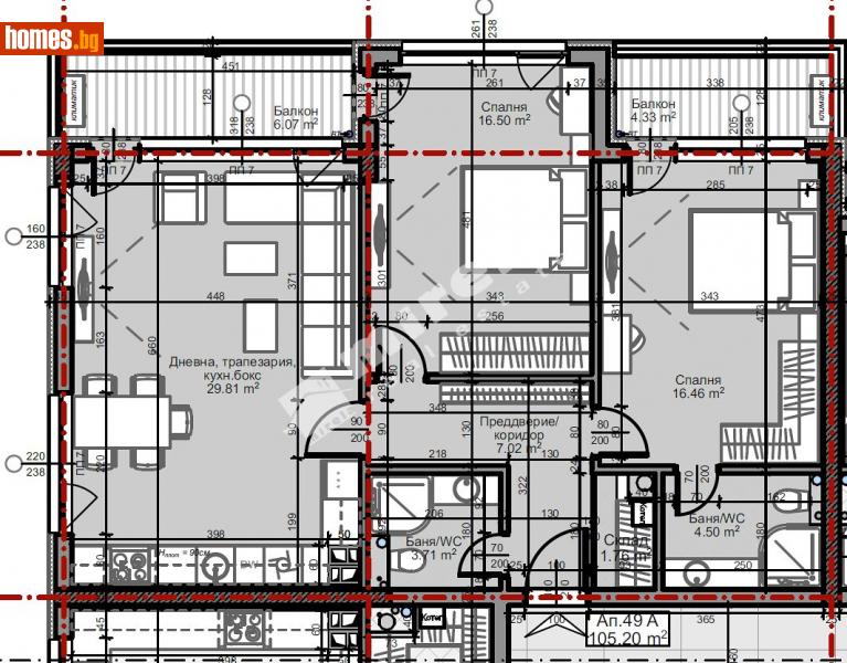 Тристаен, 122m² - София, София - град - Апартамент за продажба - МИРЕЛА - 110547680