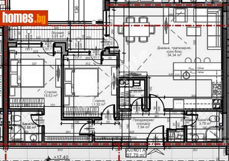 Тристаен, 113m² - Апартамент за продажба - 110547820