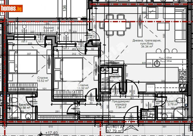 Тристаен, 113m² - София, София - град - Апартамент за продажба - МИРЕЛА - 110547820