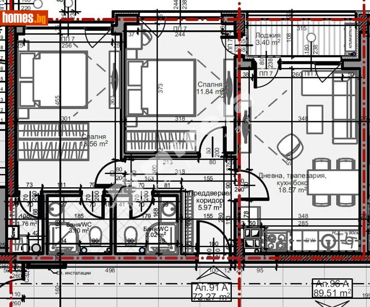 Тристаен, 84m² - София, София - град - Апартамент за продажба - МИРЕЛА - 110547870