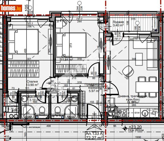 Тристаен, 83m² - София, София - град - Апартамент за продажба - МИРЕЛА - 110548020