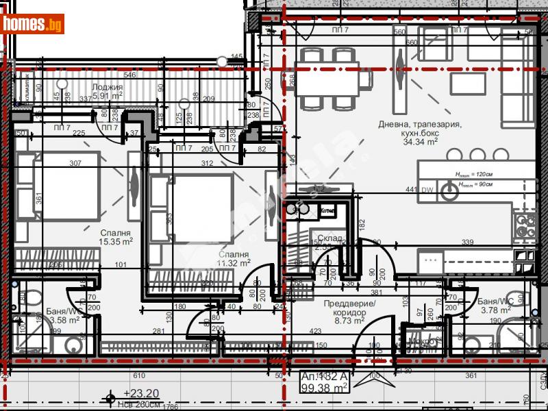 Тристаен, 115m² - София, София - град - Апартамент за продажба - МИРЕЛА - 110548030