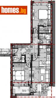 Тристаен, 92m² - Апартамент за продажба - 110548200