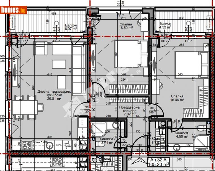 Тристаен, 121m² - София, София - град - Апартамент за продажба - МИРЕЛА - 110548325