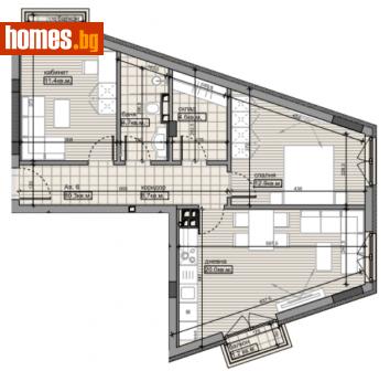 Тристаен, 91m² - Апартамент за продажба - 110564094