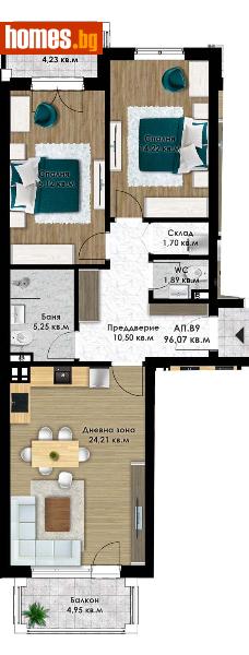 Тристаен, 111m² - Кв. Остромила, Пловдив - Апартамент за продажба - Deluxe Homes - 110579803