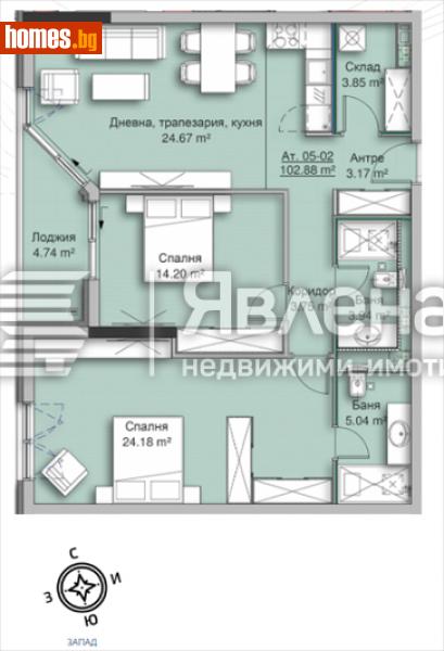 Тристаен, 126m² - Кв. Кръстова Вада, София - Апартамент за продажба - ЯВЛЕНА - 110654976