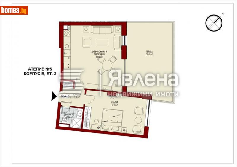 Двустаен, 107m² - Жк. Сердика, София - Апартамент за продажба - ЯВЛЕНА - 110818377