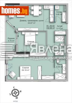 Тристаен, 126m² - Апартамент за продажба - 110849826