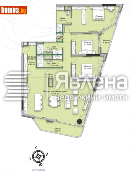 Четиристаен, 228m² - Кв. Кръстова Вада, София - Апартамент за продажба - ЯВЛЕНА - 110849855