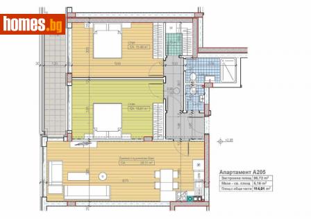 Тристаен, 114m² - Апартамент за продажба - 110899060