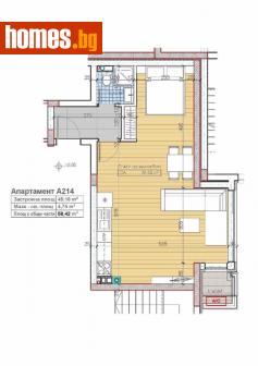 Едностаен, 58m² - Апартамент за продажба - 110899676